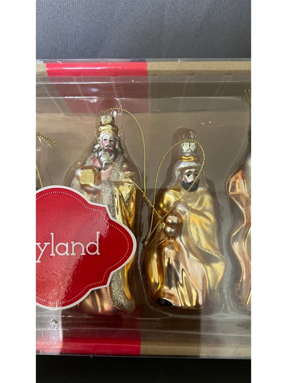 Joyland 5-Piece Glass Nativity Figurine Set Gold Decoration - Picture 4 of 6
